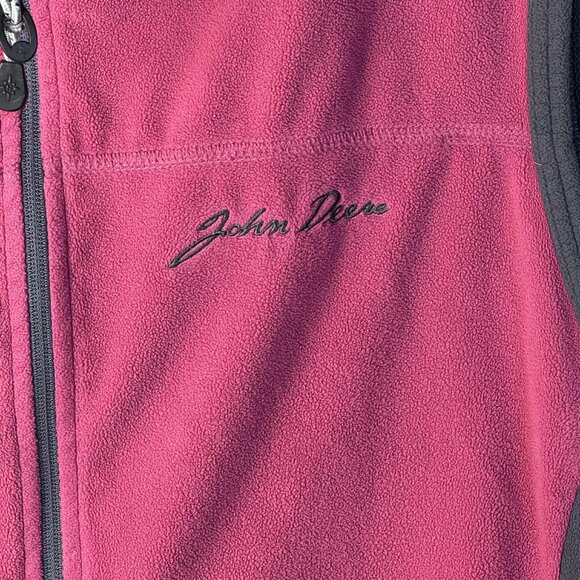 North End Womens Vest Pink Gray Large Sleeveless Embroidered John Deere XXL - Picture 2 of 8